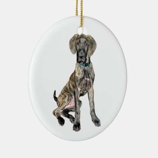 Great Dane Brindle Puppy Keramikornament (Rechts)