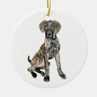 Great Dane Brindle Puppy Keramikornament