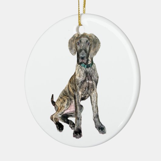 Great Dane Brindle Puppy Keramikornament (Links)