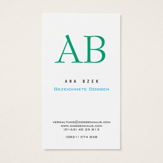 Great Dane Business Cards Color variation (Rückseite)