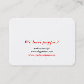 Great Dane Business Cards Visitenkarte (Rückseite)