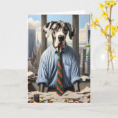 Great Dane Businessman Birthday Karte (Gelbe Blume)
