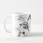Great Dane & Chihuahua Harlequin Kaffeetasse (Links)