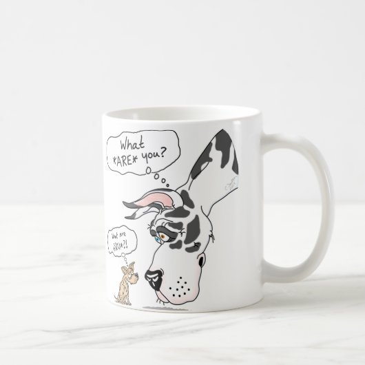 Great Dane & Chihuahua Harlequin Kaffeetasse (Rechts)
