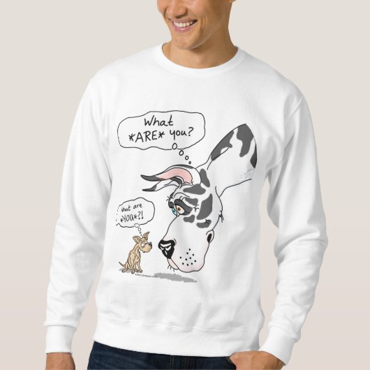 Great Dane & Chihuahua Harlequin Sweatshirt (Vorderseite)