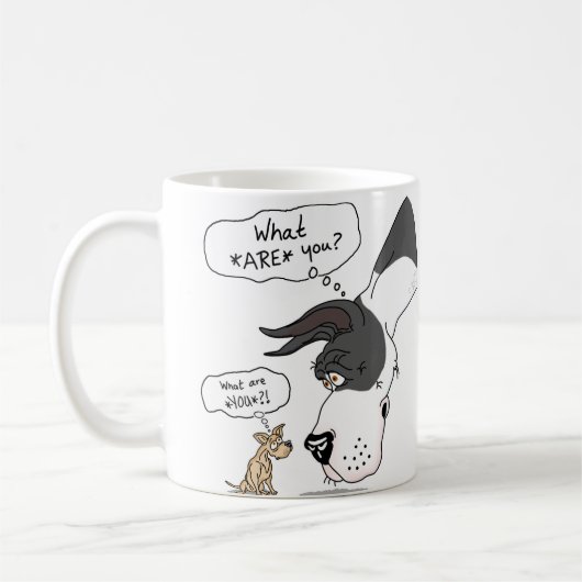 Great Dane & Chihuahua Mantle Kaffeetasse (Links)