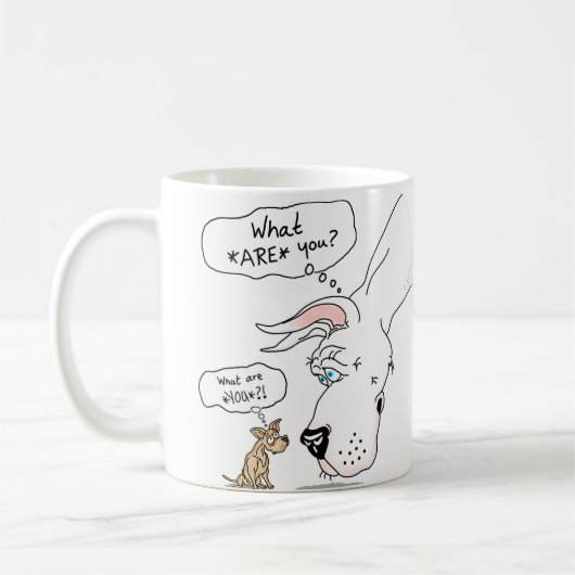 Great Dane & Chihuahua White Kaffeetasse (Links)