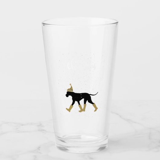 Great Dane Christmas Beer Glas (Vorderseite)