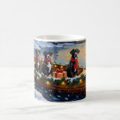Great Dane Christmas Boat Holiday Kaffeetasse (Mittel)