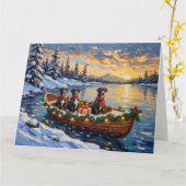 Great Dane Christmas Boat Holiday Karte (Gelbe Blume)