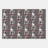Great Dane Christmas Dog Red Grau Kariert Geschenkpapier Set (Vorderseite 2)