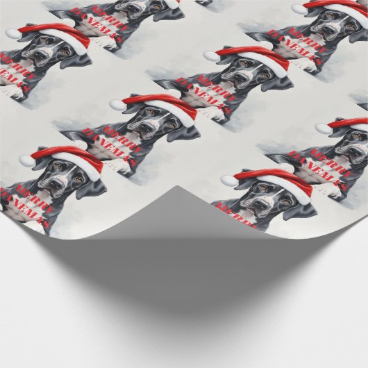 Great Dane CHRISTMAS Geschenkpapier (Ecke)