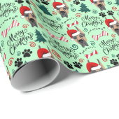 Great Dane Christmas Gift Wrapping Paper in Green Geschenkpapier (Rolleneckpunkt)