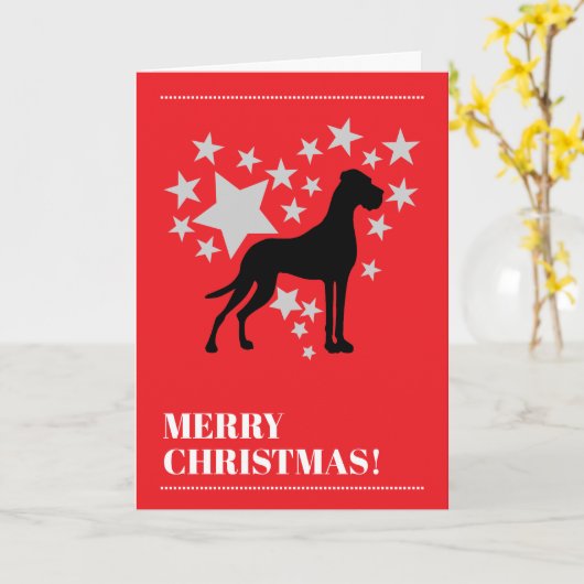 Great Dane Christmas Karte (Gelbe Blume)