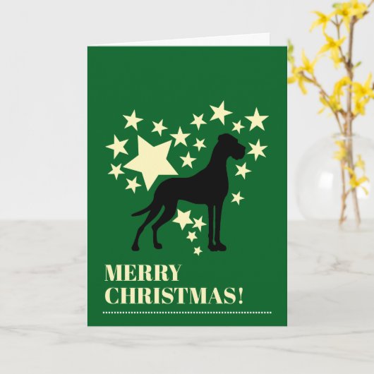 Great Dane Christmas Karte (Gelbe Blume)