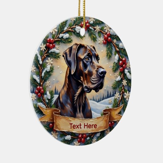 Great Dane Christmas Keramik Ornament (Rechts)