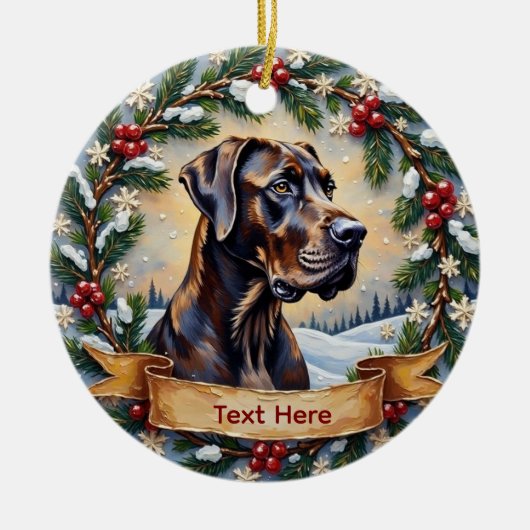 Great Dane Christmas Keramik Ornament (Vorne)