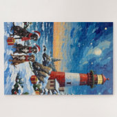 Great Dane Christmas Lighthouse Holiday Puzzle (Horizontal)