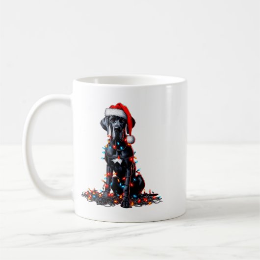 Great Dane Christmas Lights Dog Lover Xmas Pajama Kaffeetasse (Links)