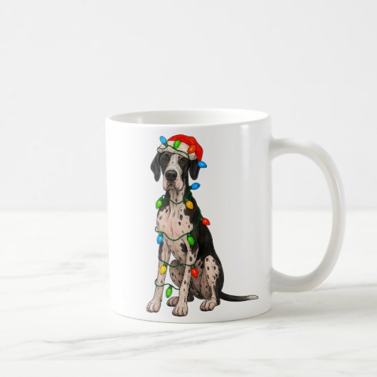 Great Dane Christmas Lights Dog Lover Xmas Pajama Kaffeetasse (Rechts)