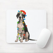Great Dane Christmas Lights Dog Lover Xmas Pajama  Mousepad (Mit Mouse)