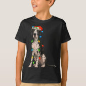 Great Dane Christmas Lights Dog Lover Xmas Pajama T-Shirt (Vorderseite)