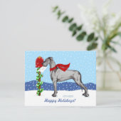 Great Dane Christmas Mail Black UC Einladung (Stehend Vorderseite)