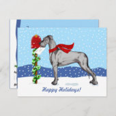 Great Dane Christmas Mail Black UC Einladung (Vorne/Hinten)