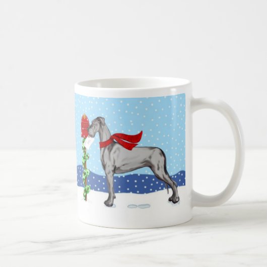Great Dane Christmas Mail Black UC Kaffeetasse (Rechts)