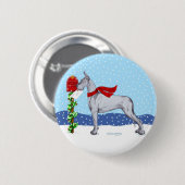 Great Dane Christmas Mail Blue Button (Vorne & Hinten)