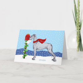 Great Dane Christmas Mail Blue UC Feiertagskarte