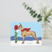 Great Dane Christmas Mail Brindle Feiertagspostkarte (Stehend Vorderseite)