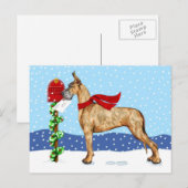 Great Dane Christmas Mail Brindle Feiertagspostkarte (Vorne/Hinten)