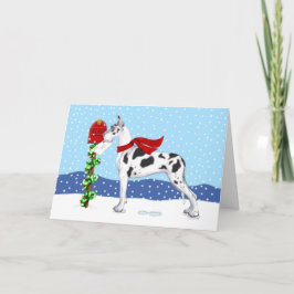 Great Dane Christmas Mail Harlequin Feiertagskarte