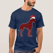 Great Dane Christmas Pajamas Familie Red Kariert T-Shirt (Vorderseite)