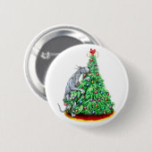 Great Dane Christmas Reach Goals Blue Button (Vorne & Hinten)