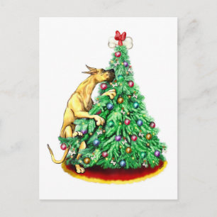 Great Dane Christmas Reach Goals Fawn Feiertagspostkarte