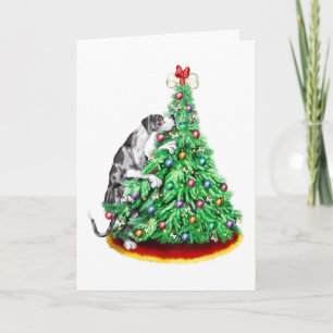 Great Dane Christmas Reach Goals Merle UC Feiertagskarte