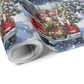 Great Dane Christmas Red Truck Holiday Geschenkpapier (Rolleneckpunkt)