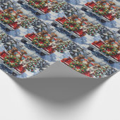 Great Dane Christmas Red Truck Holiday Geschenkpapier (Ecke)