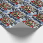 Great Dane Christmas Red Truck Holiday Geschenkpapier (Ecke)