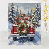 Great Dane Christmas Red Truck Holiday Karte (Gelbe Blume)