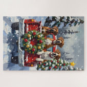 Great Dane Christmas Red Truck Holiday Puzzle (Horizontal)