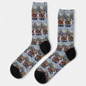 Great Dane Christmas Red Truck Holiday Socken (Linkes Detail)