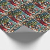 Great Dane Christmas Santa Bag Adventure Geschenkpapier (Ecke)