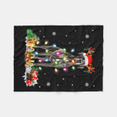 Great Dane Christmas Santa Hat Fairy Lights Pajama Fleecedecke (Vorderseite (Horizontal))