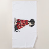 Great Dane Christmas Sweater Hund Strandtuch (Vorderseite)