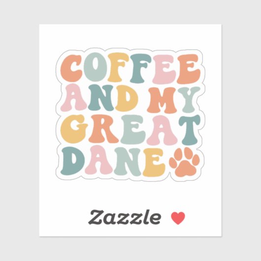 Great Dane Coffee Lover, Great Dane Owner Aufkleber (Blatt)