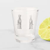 Great Dane Couple Schnapsglas (Rückseite)