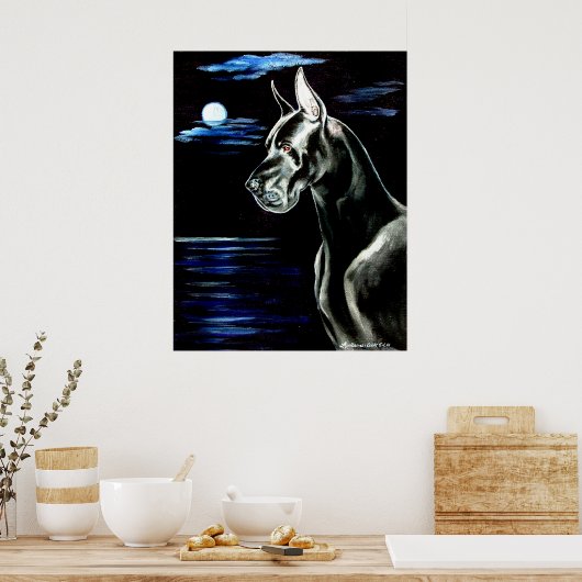 Great Dane - Dark Moon Print Poster (Küche)
